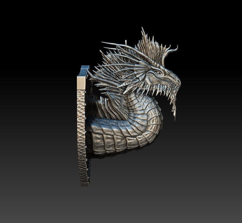 #15 Galzara The Gentle Silver Dragon Bust 3D Printed Miniature Primed Wholesale