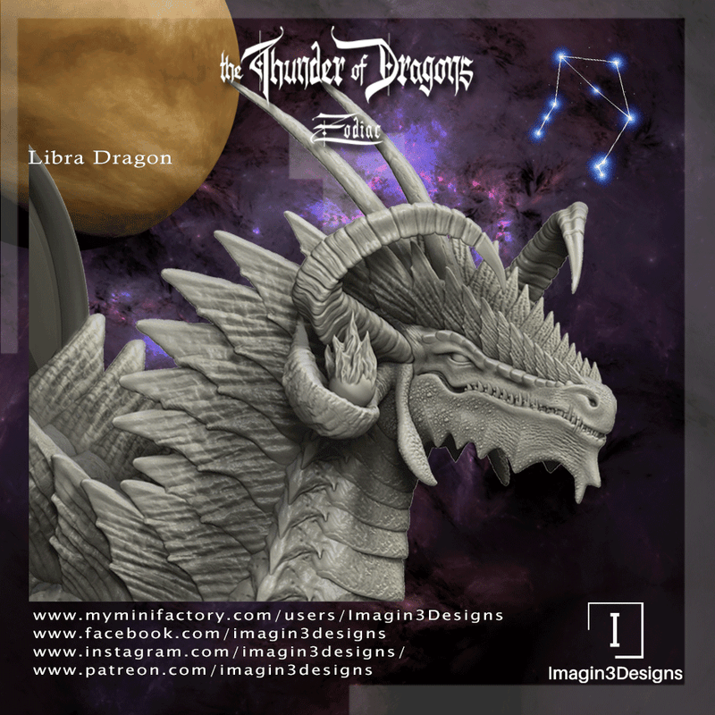 #A7 Equinova The Libra Dragon Bust 3D Printed Miniature Primed Wholesale