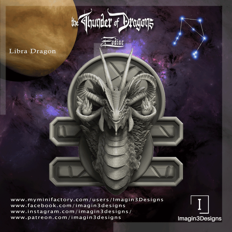 #A7 Equinova The Libra Dragon Bust 3D Printed Miniature Primed Wholesale