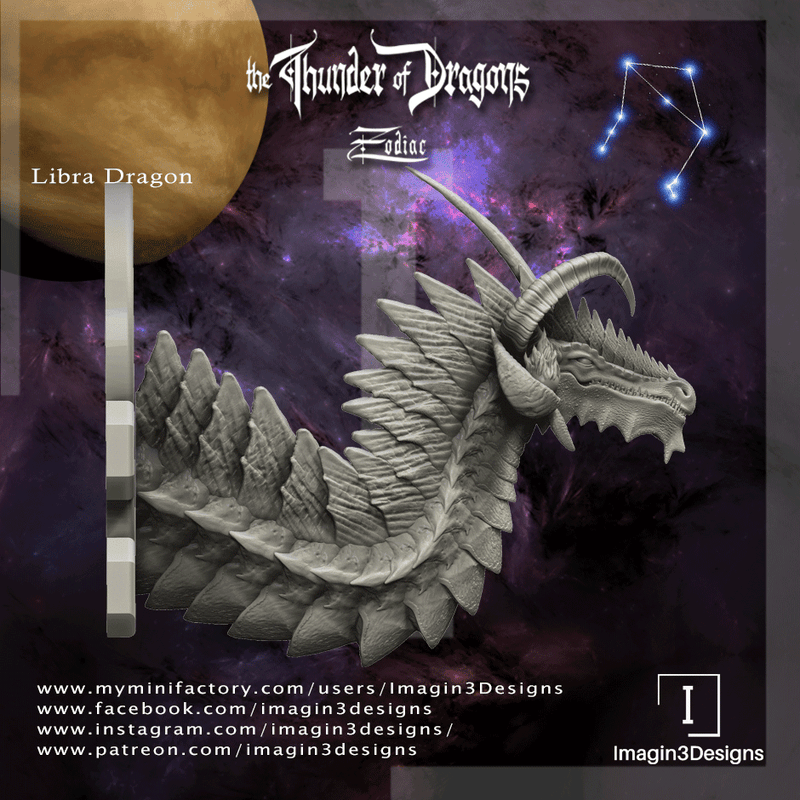 #A7 Equinova The Libra Dragon Bust 3D Printed Miniature Primed Wholesale