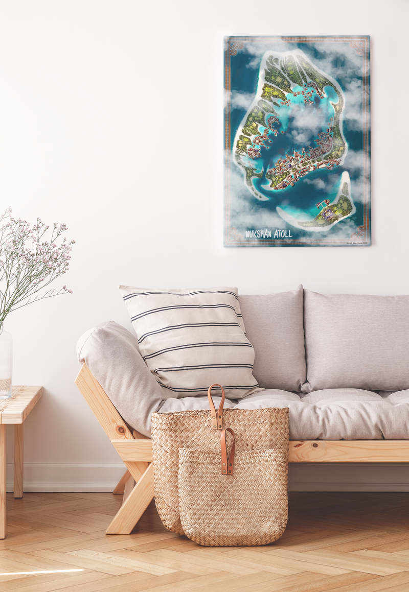 Nukshan Misjay Maps Atoll Canvas Art Print