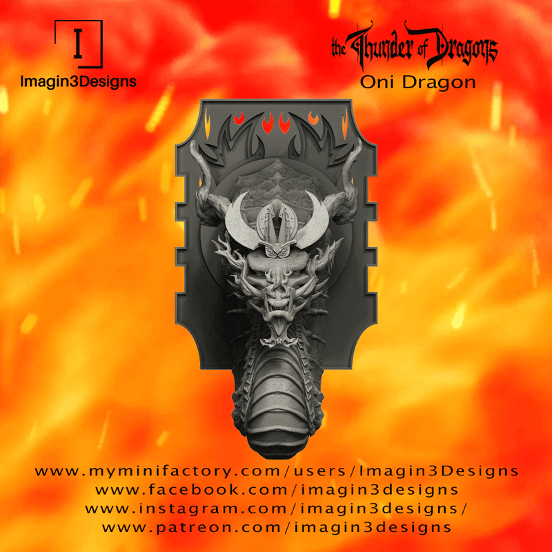 #34 Rakushin The Oni Dragon Bust 3D Printed Miniature Primed Wholesale