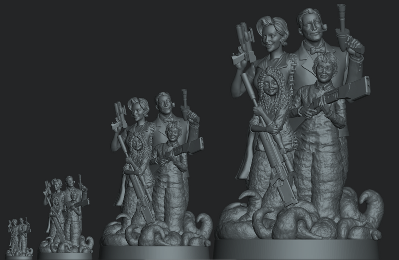 THE SMITH FAMILY Secret Unknown Stuff-Escape from Dulce 3D Printed Miniature