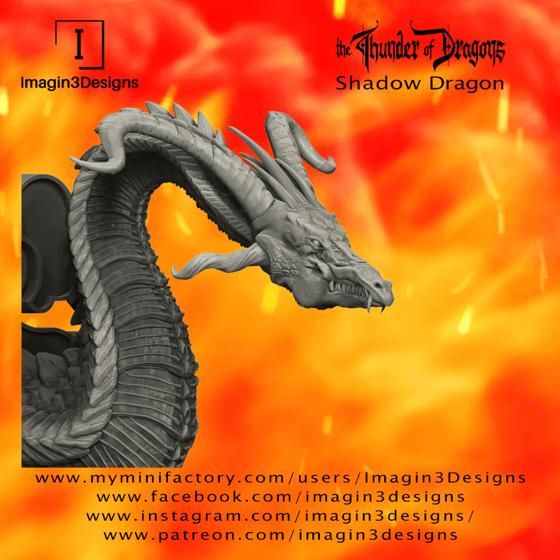 #35 Umbrastryke The Shadow Dragon Bust 3D Printed Miniature Primed Wholesale