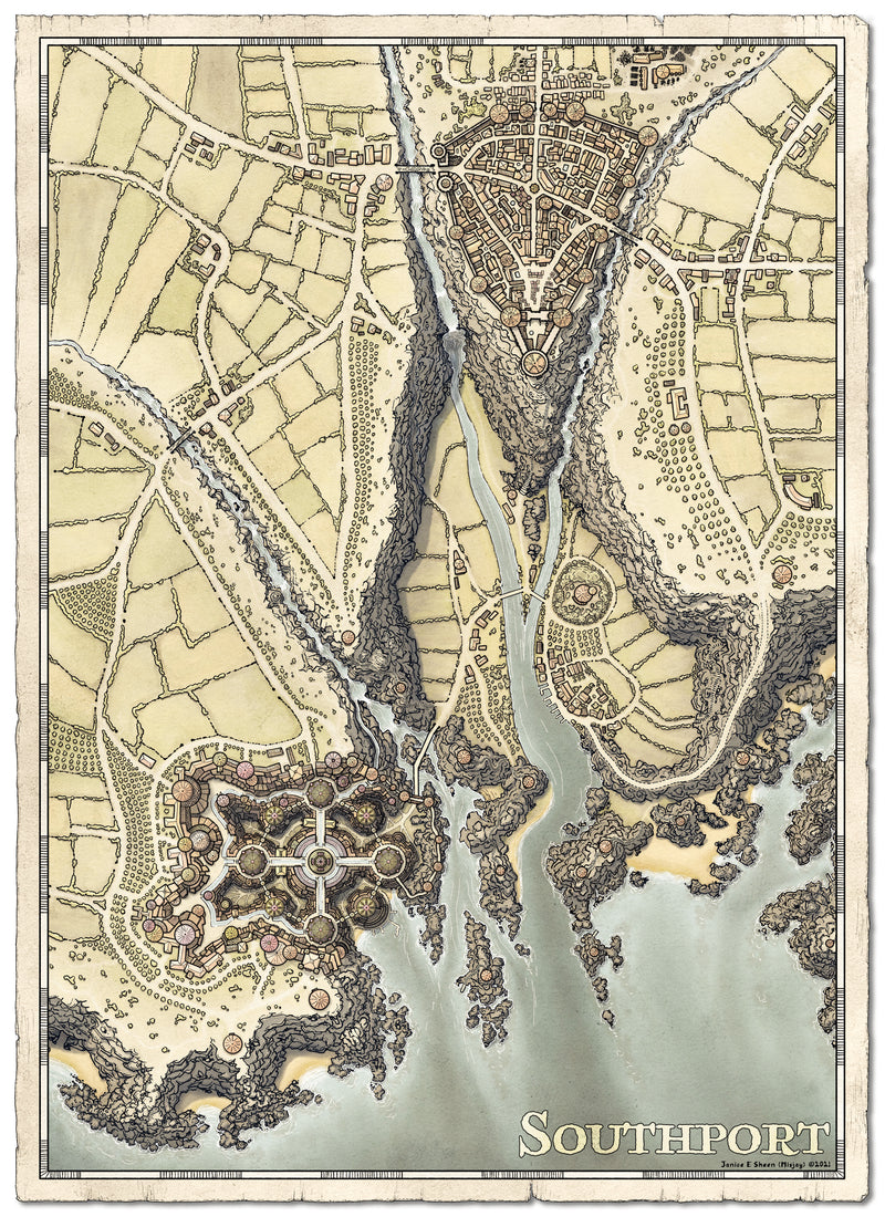 Southport Misjay Maps Canvas Art Print