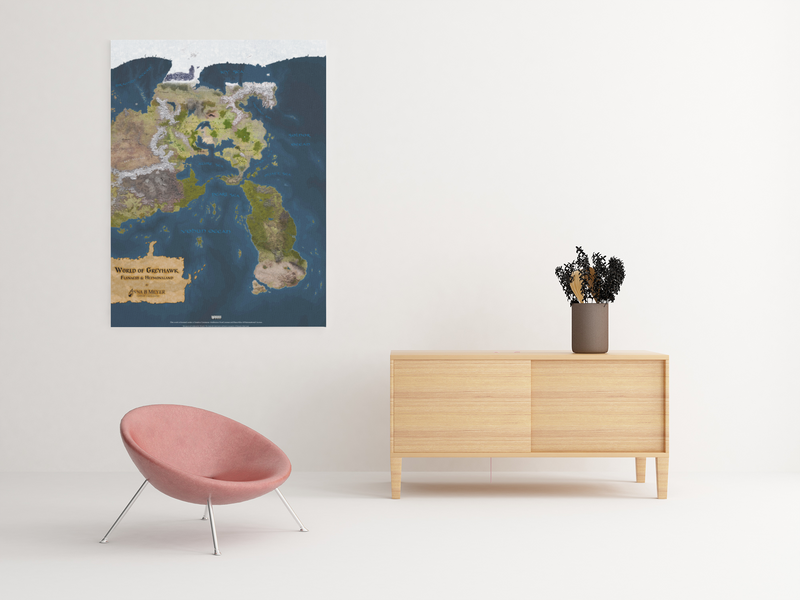 Flanaess & Hepmonaland Map 598 CY Map of Greyhawk Anna Meyer Cartography Canvas Art Print