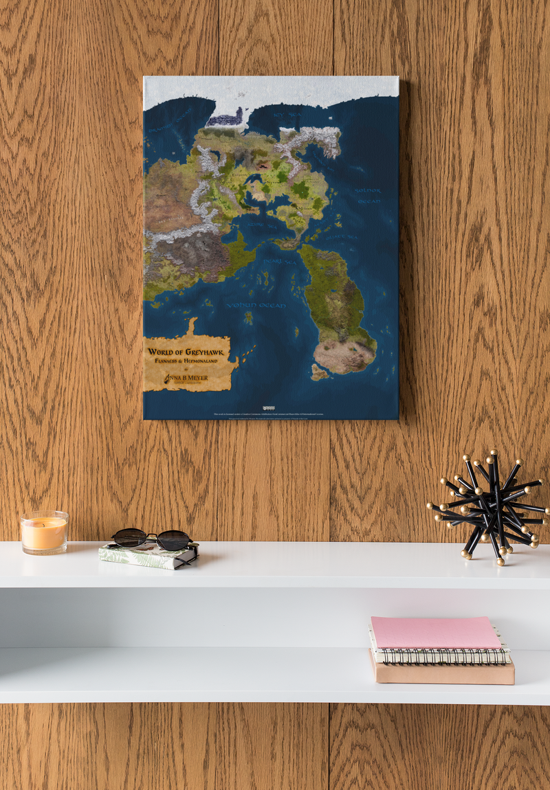 Flanaess & Hepmonaland Map 598 CY Map of Greyhawk Anna Meyer Cartography Canvas Art Print