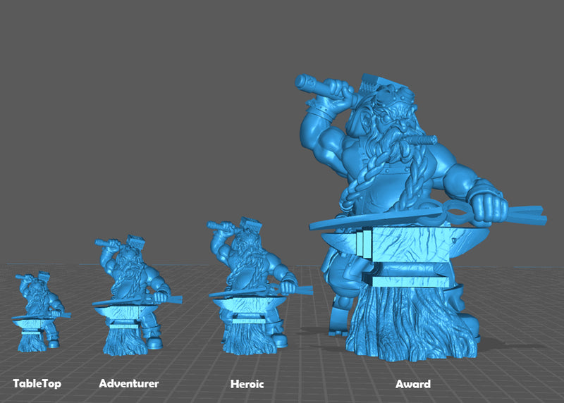 Malyan The Proud Bearded 3D Printed Miniature Legends of Calindria Primed