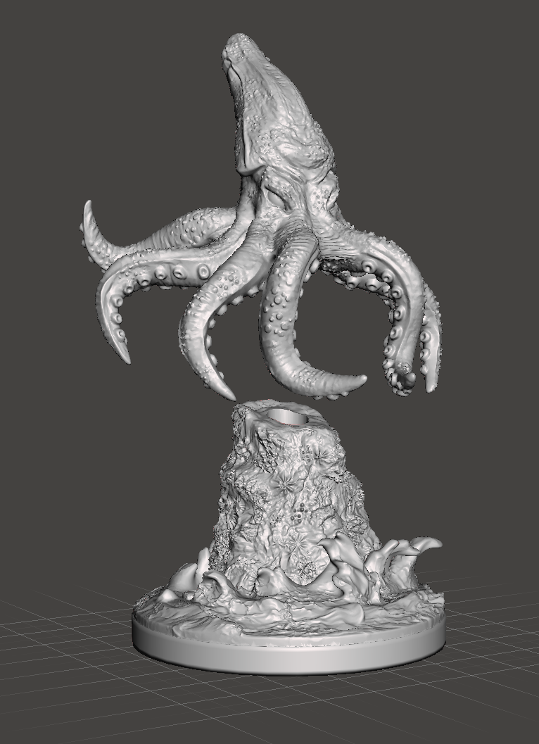 Konrad Kraken 3d Printed Miniature Legends of Calindria Primed