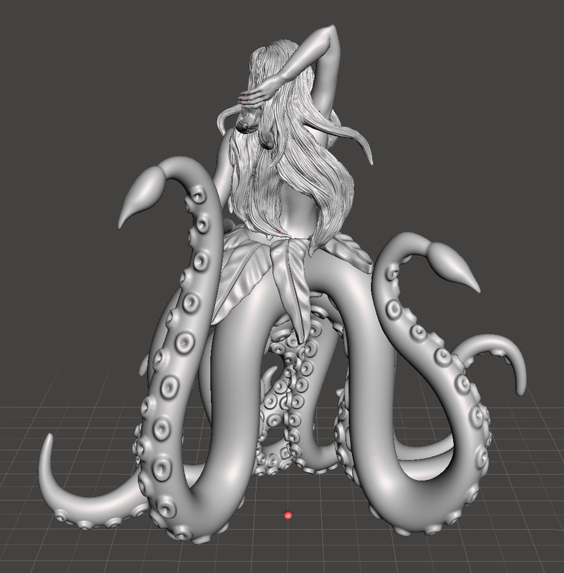 Kurvy Kraken 3d Printed Miniature Legends of Calindria Primed