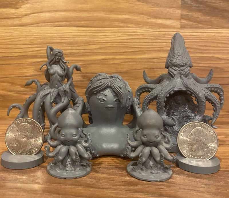 Meet The Krakens Complete Set 3d Printed Miniature Legends of Calindria Primed