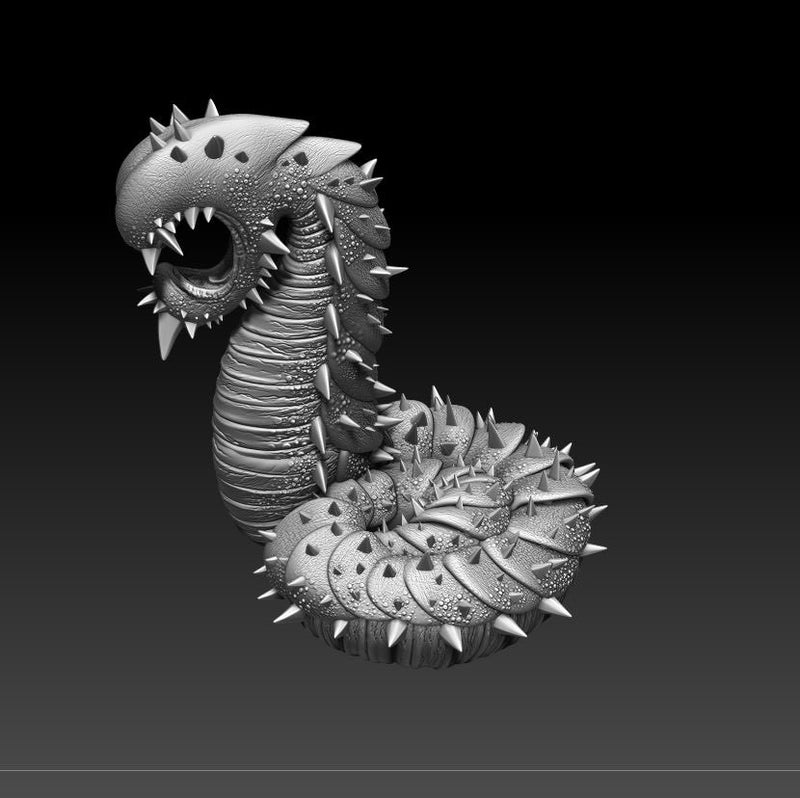 Mezcal the Purple Worm Legends of Calindria 3D Printed Miniature Primed