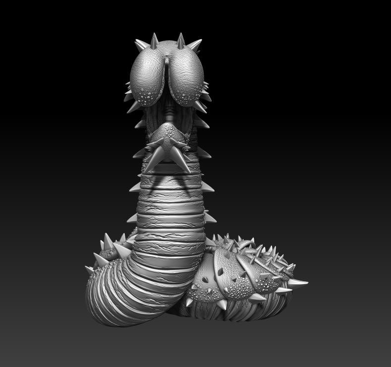 Mezcal the Purple Worm Legends of Calindria 3D Printed Miniature Primed