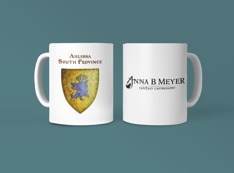 Ahlissa - South Province Heraldry of Greyhawk Anna Meyer Cartography Coffee Mug 11oz/15oz
