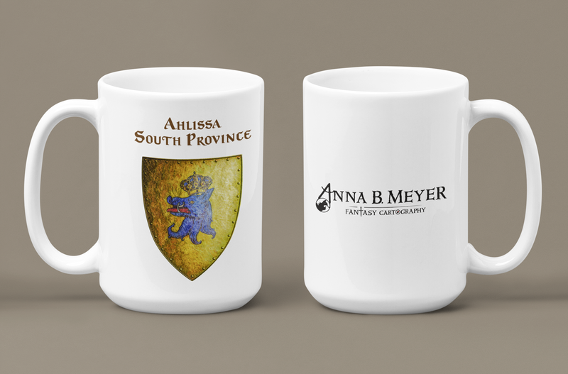 Ahlissa - South Province Heraldry of Greyhawk Anna Meyer Cartography Coffee Mug 11oz/15oz