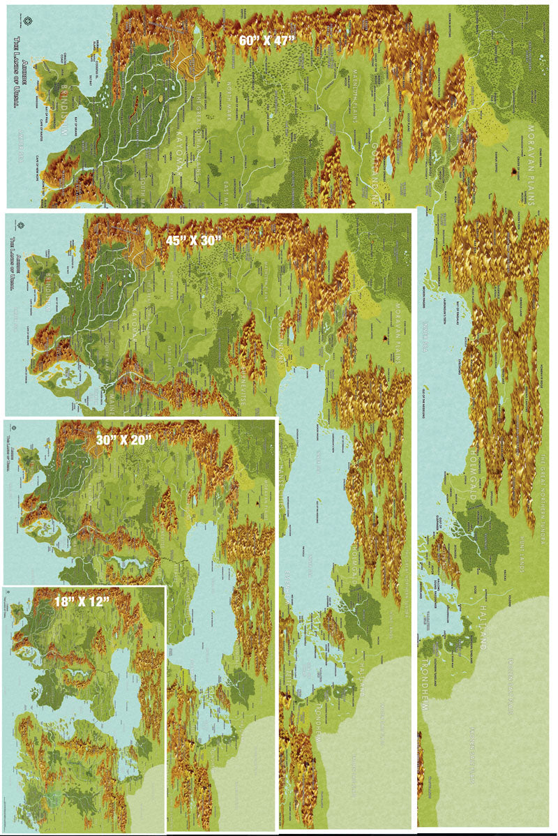 Aihrde Lands of Ursal Map Art Gallery Canvas Print