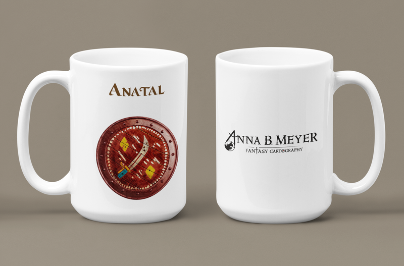 Anatal Heraldry of Greyhawk Anna Meyer Cartography Coffee Mug 11oz/15oz
