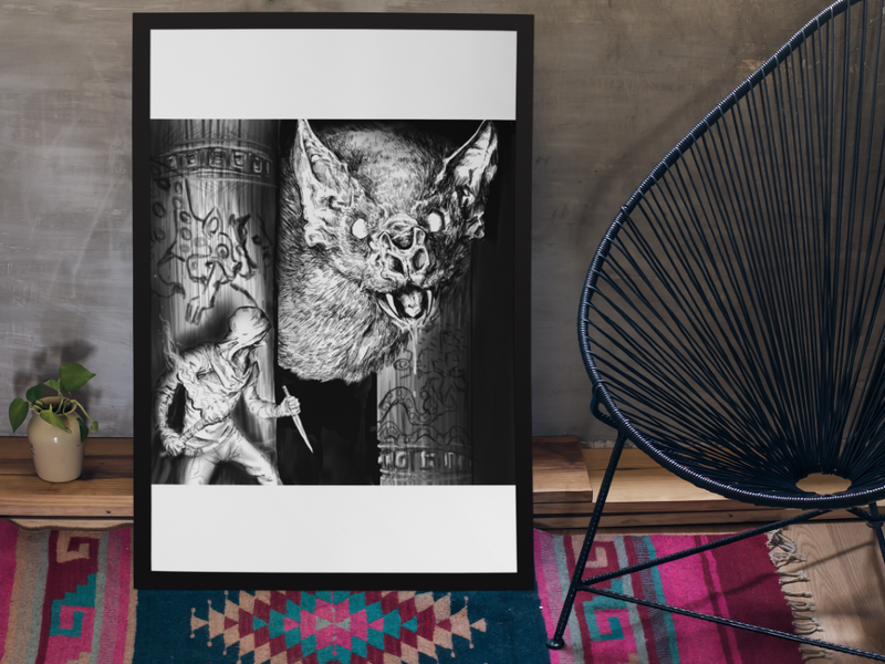 Attack of the Giant Bat Gallery Canvas Art Print