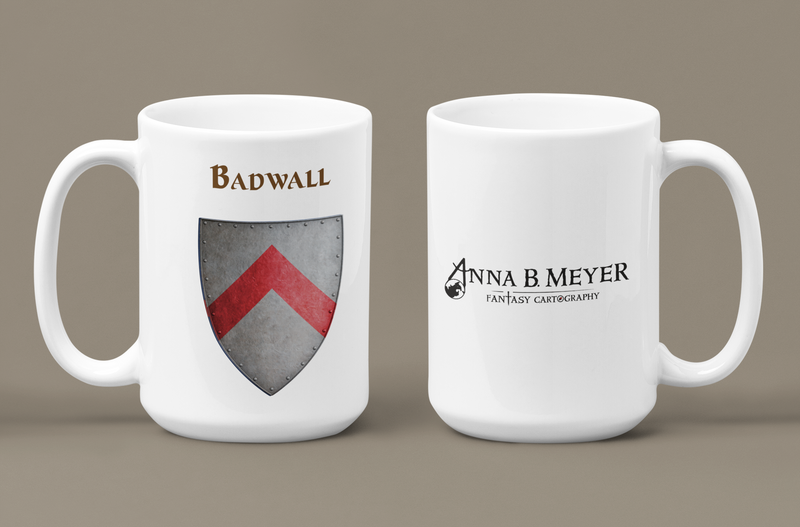 Badwall Heraldry of Greyhawk Anna Meyer Cartography Coffee Mug 11oz/15oz