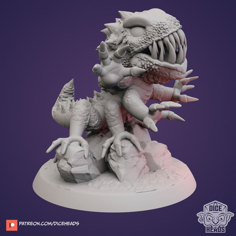 Barry Basilisk 3D Printed Miniature Legends of Calindria Primed