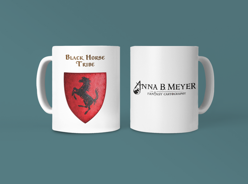 Black Horse Tribe Heraldry of Greyhawk Anna Meyer Cartography Coffee Mug 11oz/15oz