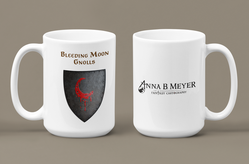 Bleeding Moon Gnolls' Heraldry of Greyhawk Anna Meyer Cartography Coffee Mug 11oz/15oz