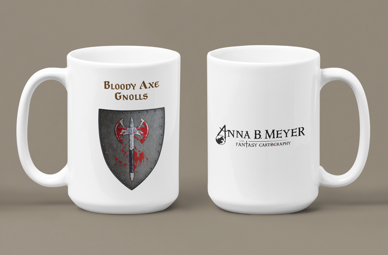 Bloody Axe Gnolls Heraldry of Greyhawk Anna Meyer Cartography Coffee Mug 11oz/15oz
