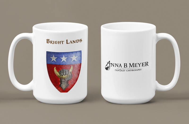 Bright Lands Heraldry of Greyhawk Anna Meyer Cartography Coffee Mug 11oz/15oz