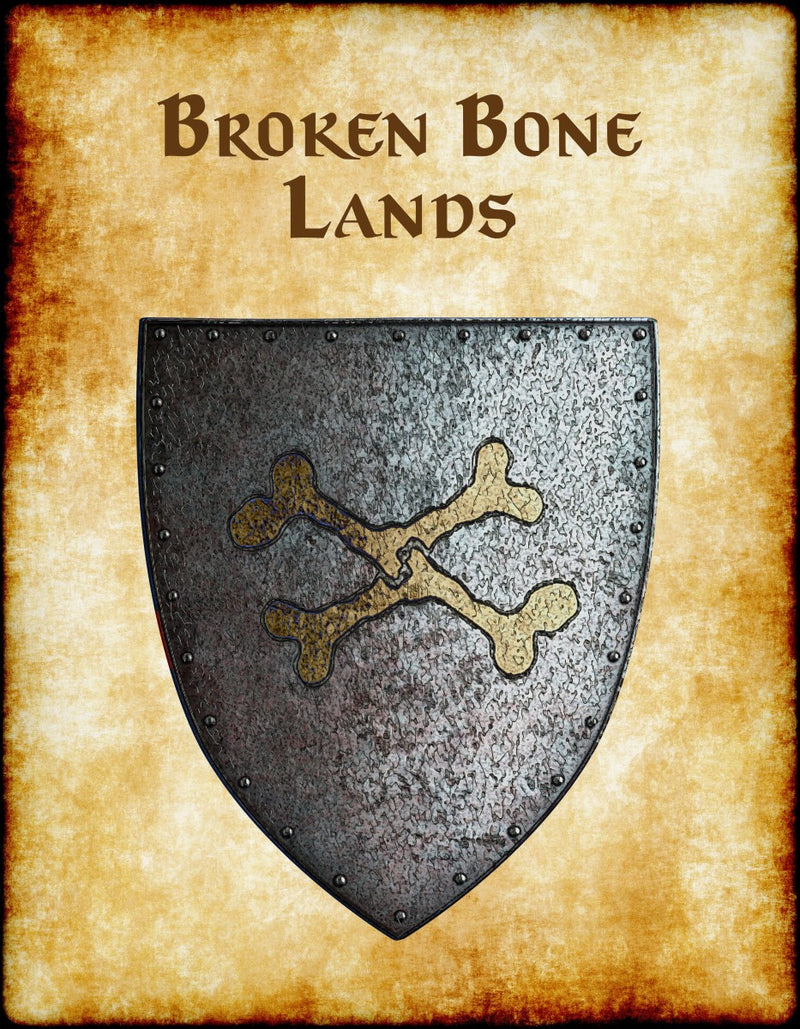 Broken Bone Lands Polished Heraldry of Greyhawk Anna Meyer Cartography Canvas Art Print