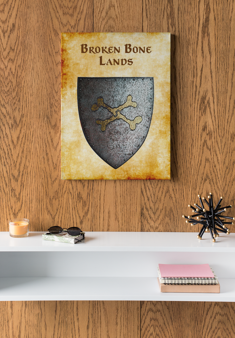 Broken Bone Lands Polished Heraldry of Greyhawk Anna Meyer Cartography Canvas Art Print