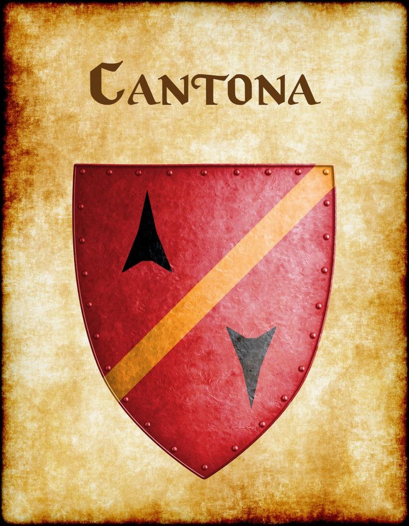 Cantona Heraldry of Greyhawk Anna Meyer Cartography Canvas Art Print