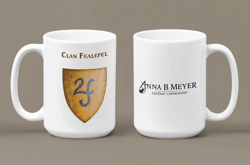 Clan Fealefel Heraldry of Greyhawk Anna Meyer Cartography Coffee Mug 11oz/15oz
