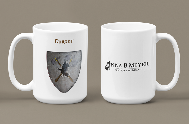 Curget Heraldry of Greyhawk Anna Meyer Cartography Coffee Mug 11oz/15oz
