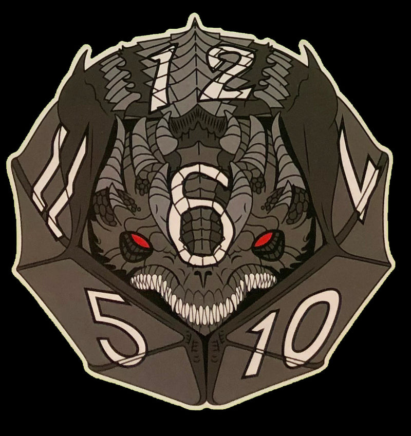 Bherisax the Black D12 Dragon Dice Vinyl Sticker