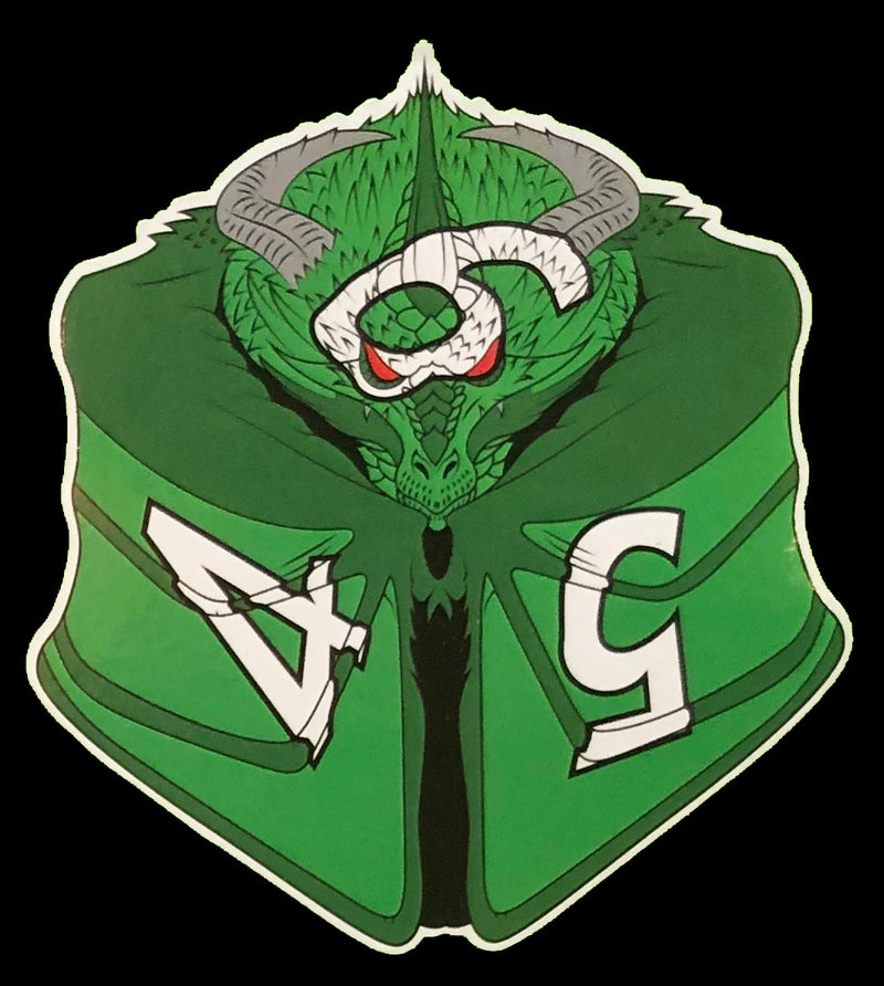 Cixthys the Green D6 Dragon Dice Vinyl Sticker