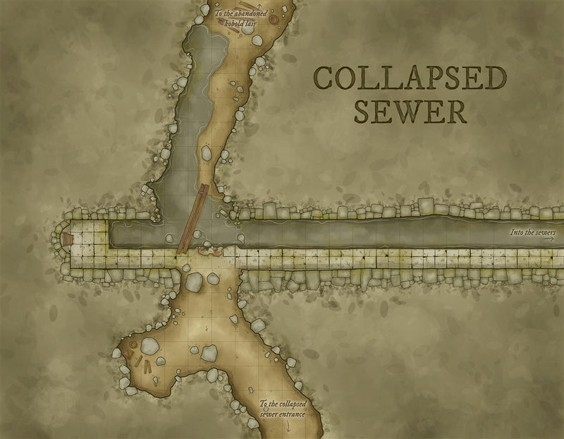 Collapsed Sewer Fantasy Map