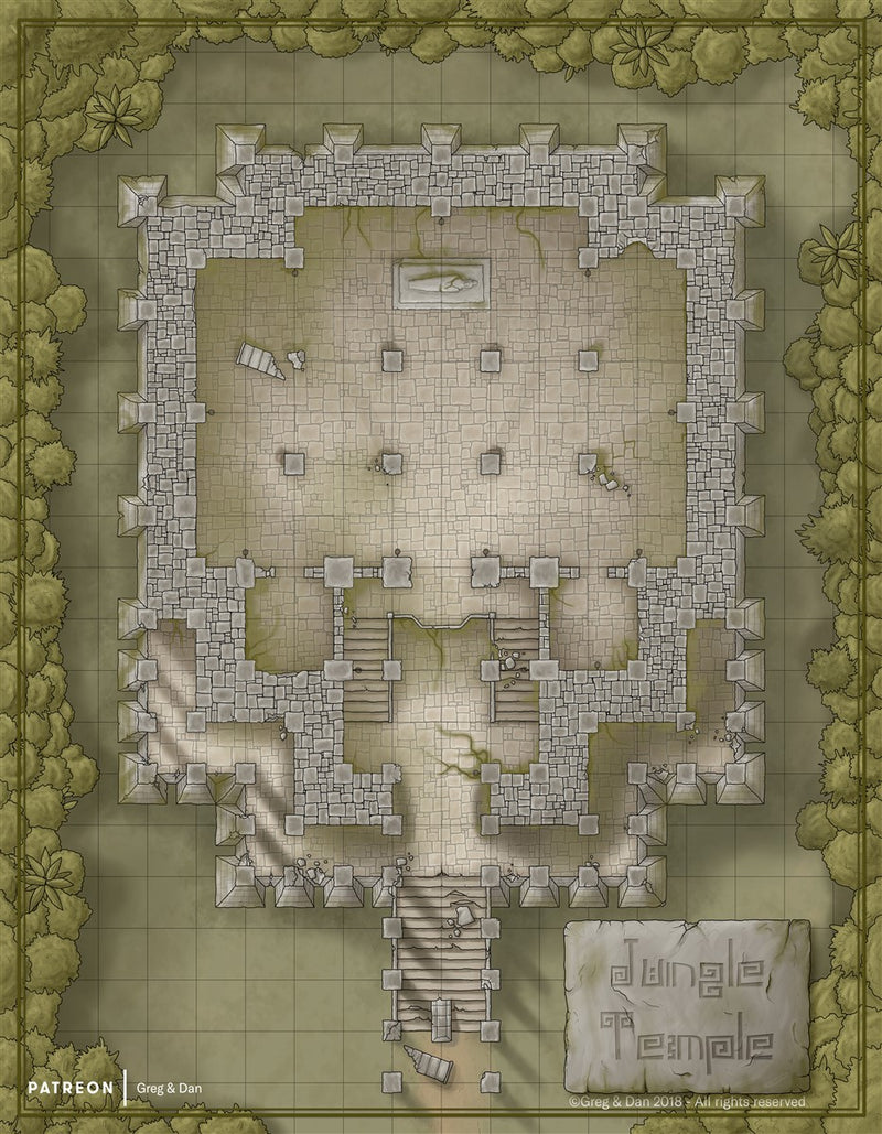 Jungle Temple Fantasy Map