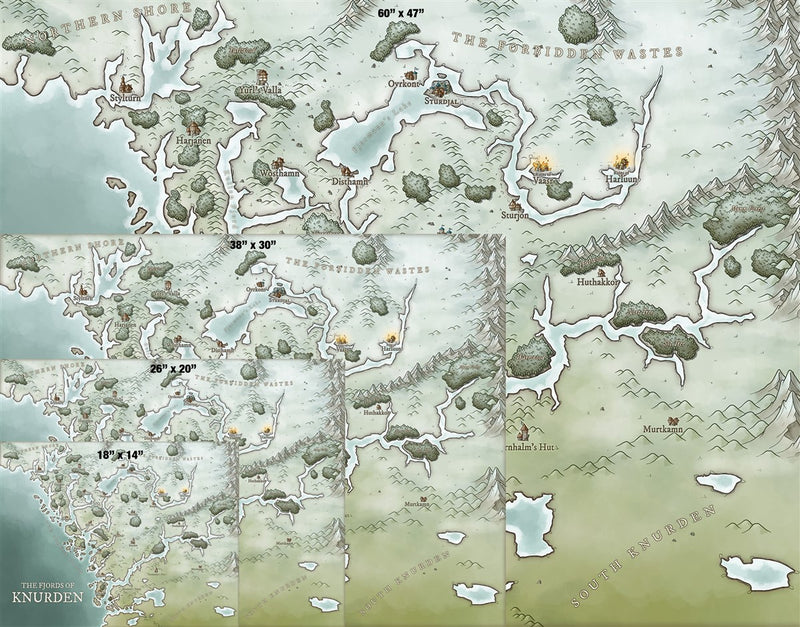 The Fjords of Knurden Fantasy Map