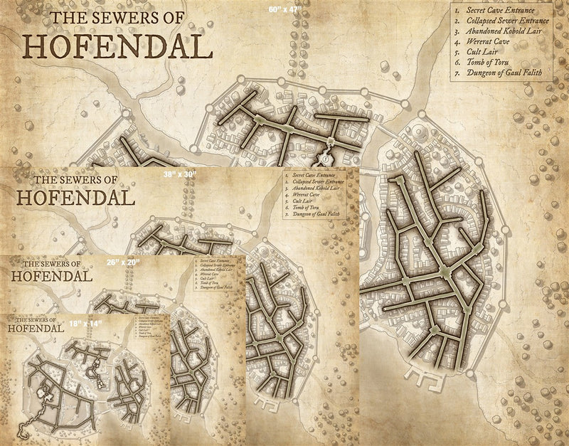 The Sewers of Hofendal Fantasy Map