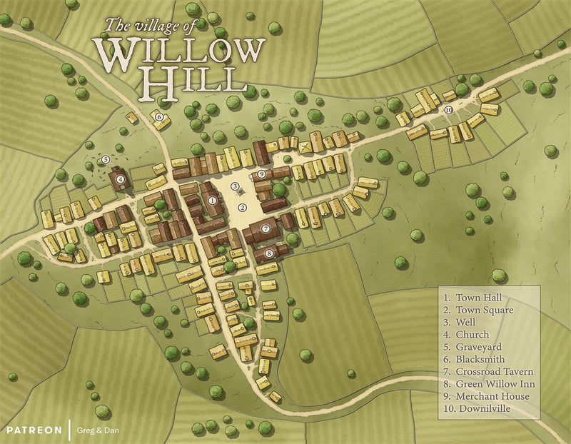 Willow Hill Fantasy Map