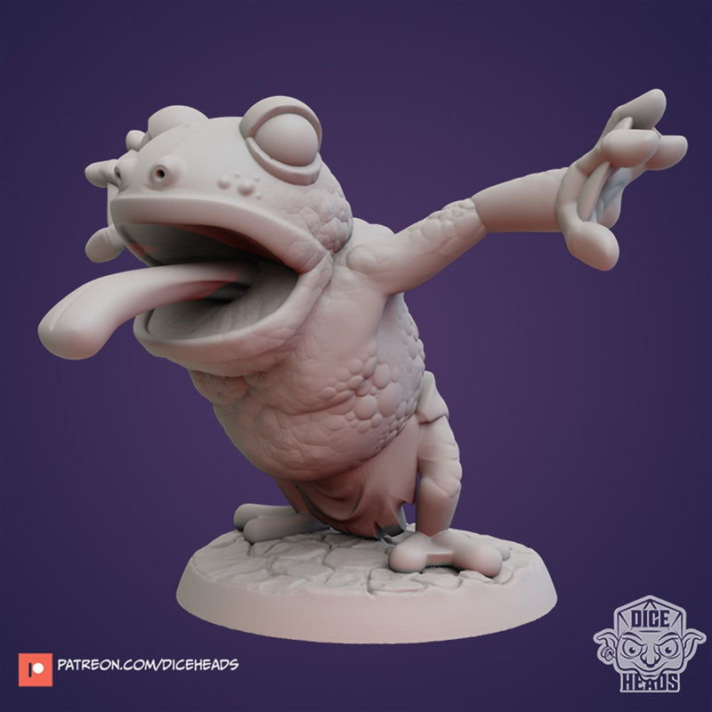 Daryl The Frogfolk 3D Printed Miniature Legends of Calindria Primed