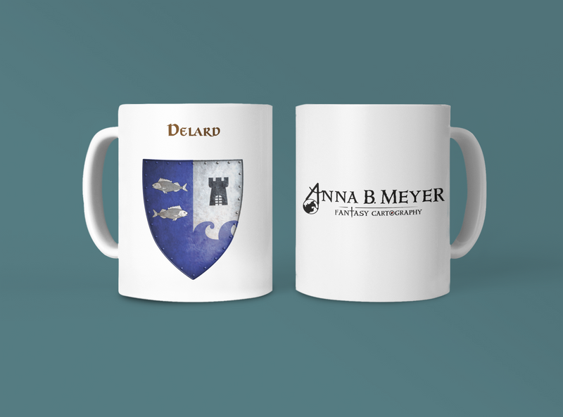 Delard Heraldry of Greyhawk Anna Meyer Cartography Coffee Mug 11oz/15oz