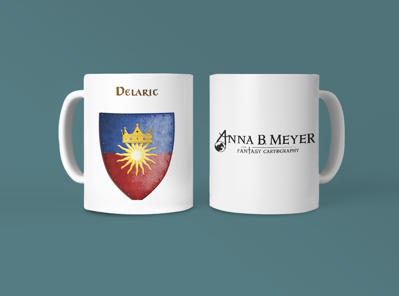 Delaric Heraldry of Greyhawk Anna Meyer Cartography Coffee Mug 11oz/15oz
