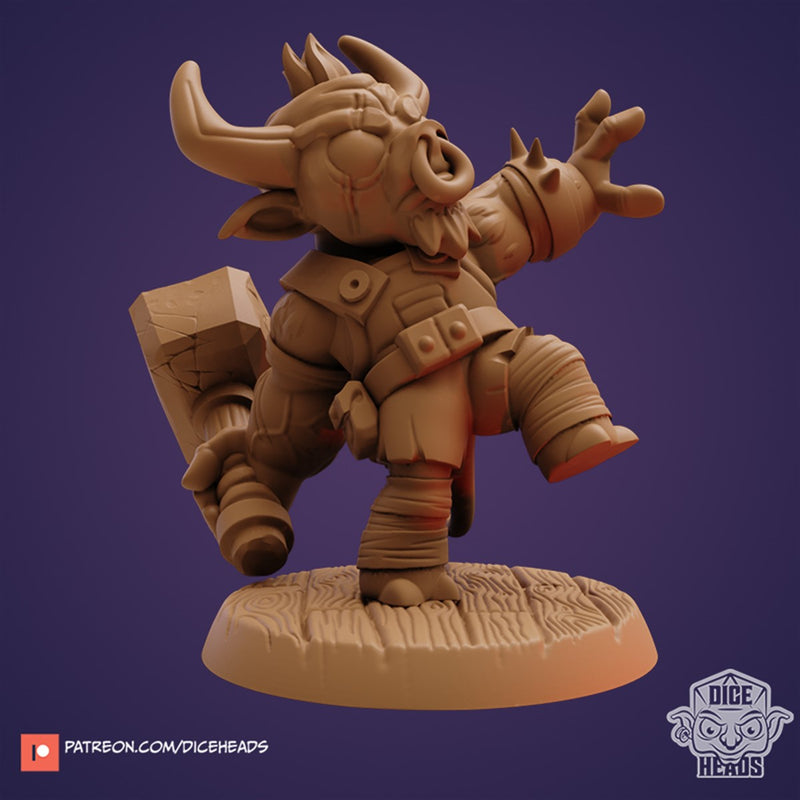 Diestro  Embestida The Minotaur Barbarian 3D Printed Miniature Legends of Calindria Primed