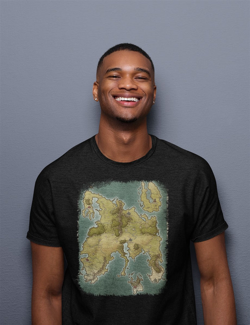 Dinfera Map Cotton T-Shirt