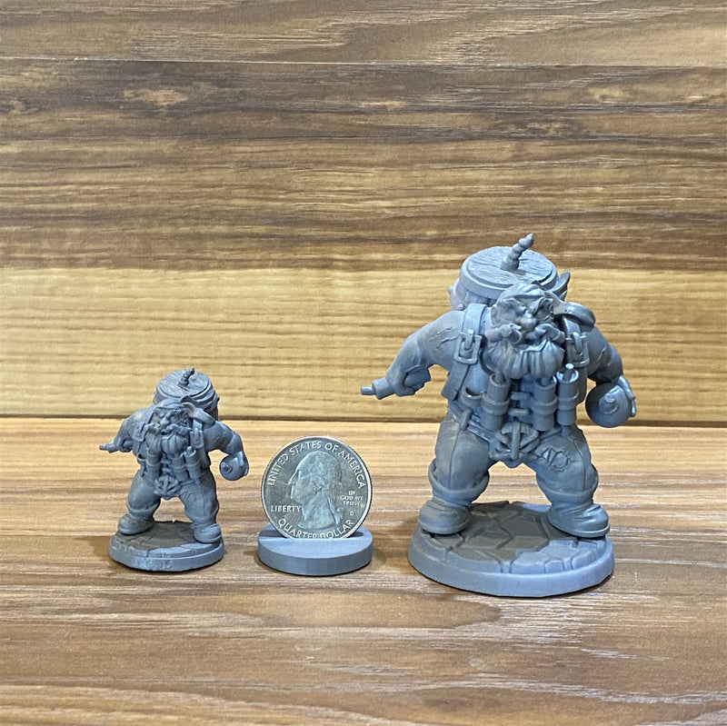 Dwari The Dynamiter 3D Printed Miniature Legends of Calindria Primed