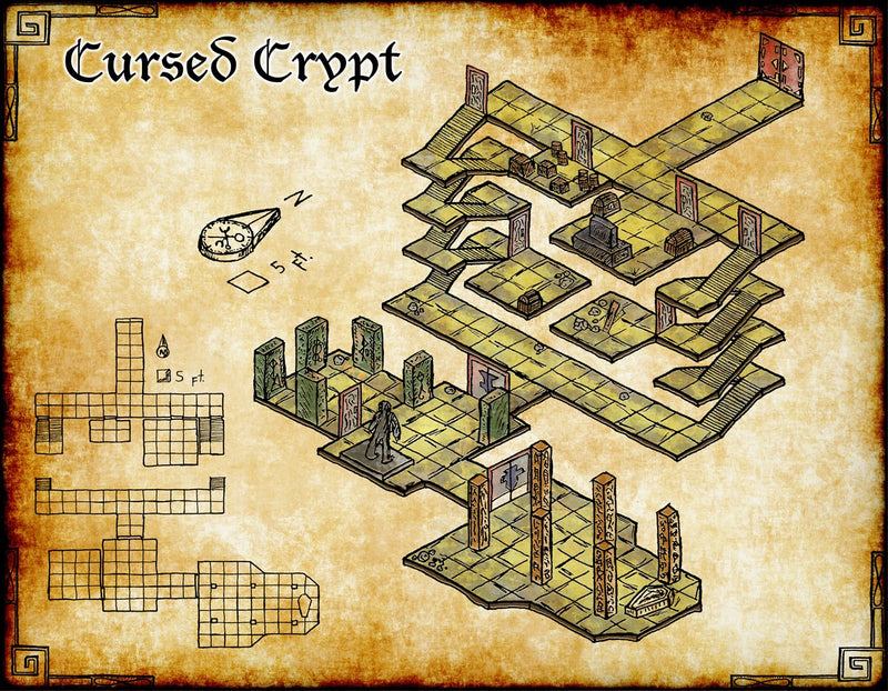 Cursed Crypts Fantasy Map