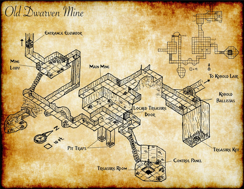 Dwarven Mine Fantasy Map