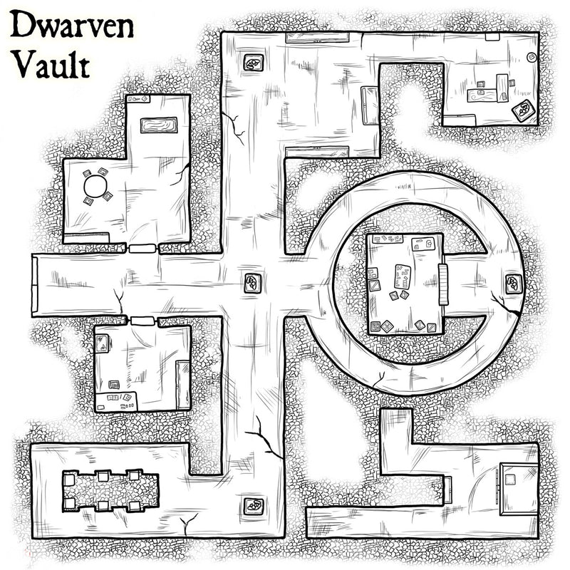 Dwarven Vault Fantasy Map