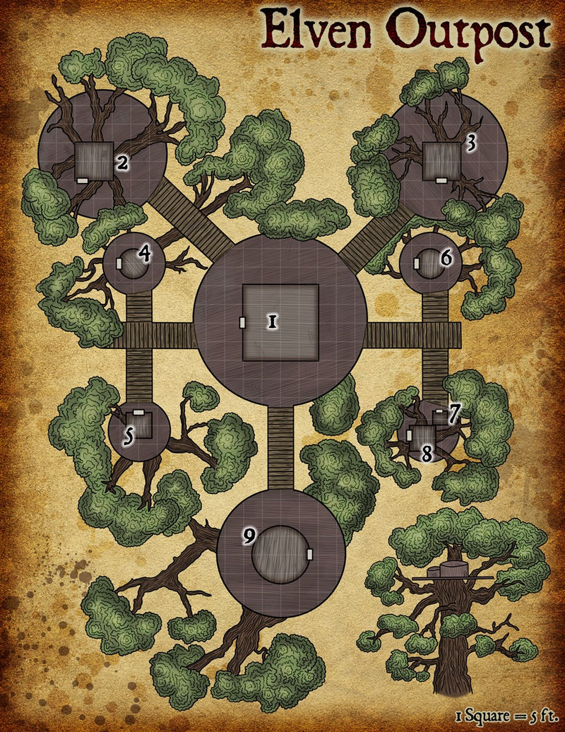 Elven Outpost Fantasy Map